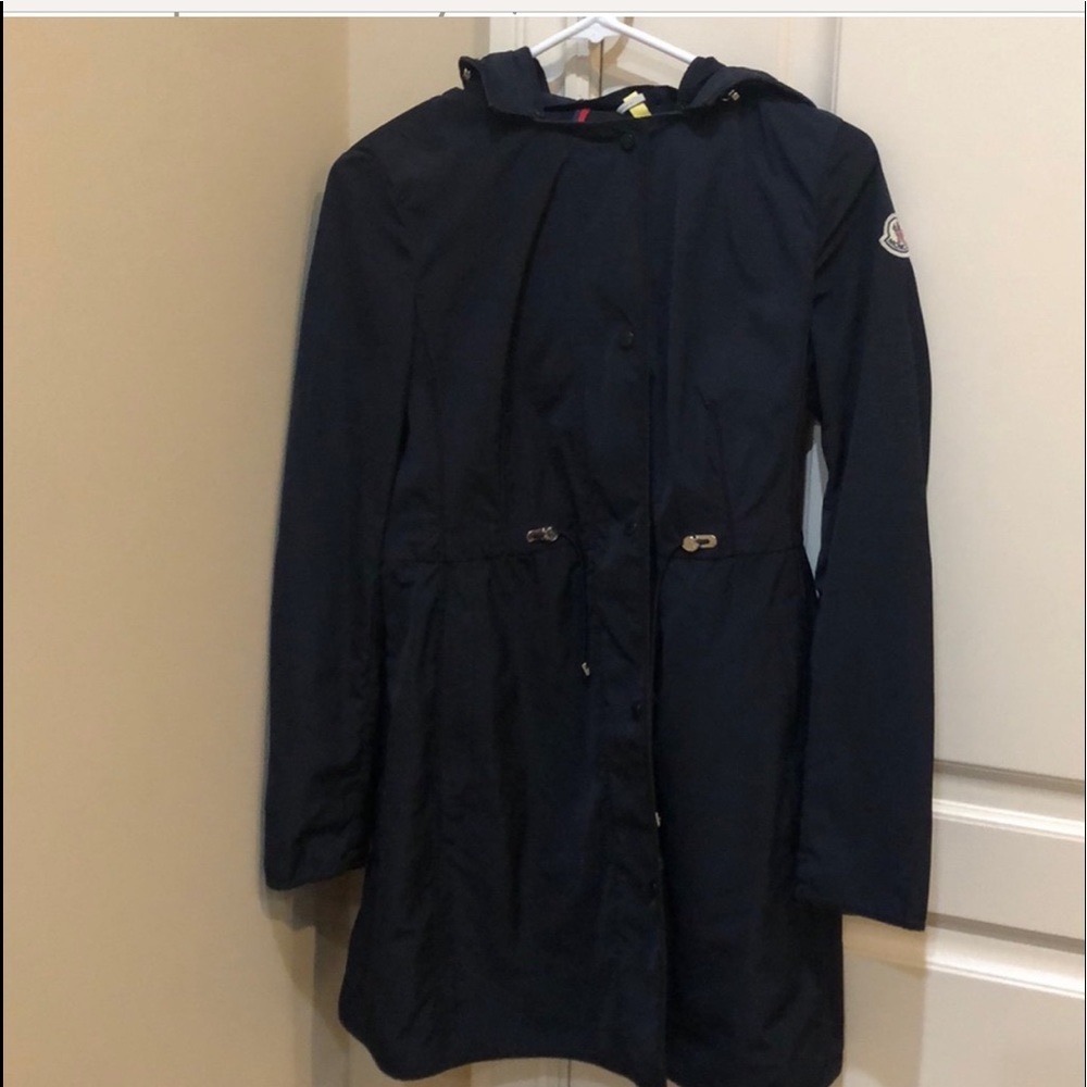 Beautiful Dark Navy Moncler Jacket—flattering!